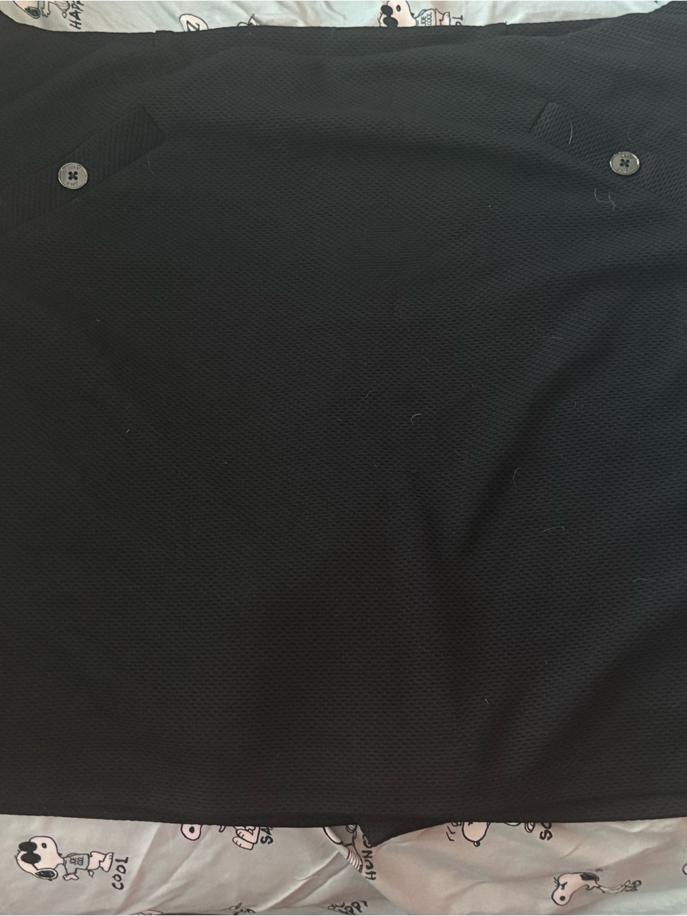Jones New York Black Short-Sleeve Polo with Button Detail